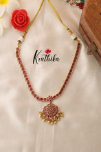 Pretty Kempu necklace with Golden Beads NC1303