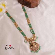 Premium green beads Lakshmi Peacock Haaram LH1843