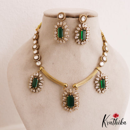 Gorgeous AD Geometric Motifs Victorian Necklace NC2754 (Available In 3 Colors)