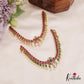 Beautiful Square Leaf Motifs Jadau Necklace With Pearl Drops NC2750 (Available In 2 Colors)