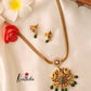 Stunning Lakshmi Peacock Chain Set with Green Beads NC1278