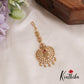 Elegant Leaf Floral Motifs Kemp Maang Tikka With Golden Bead Drops MT335