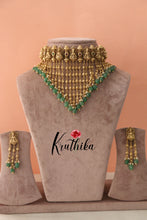 Elegant Lakshmi Chocker with Green Beads NC1307