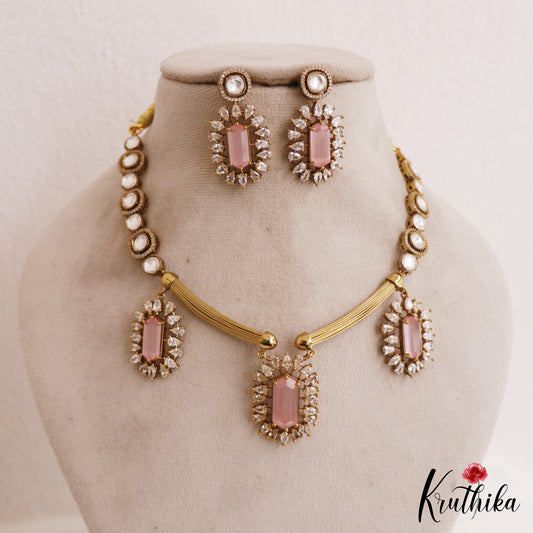 Gorgeous AD Geometric Motifs Victorian Necklace NC2754 (Available In 3 Colors)