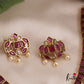 Beautiful Square Leaf Motifs Jadau Necklace With Pearl Drops NC2750 (Available In 2 Colors)