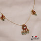 Simple Floral Motifs Jadau Invisible Chain With Bead Drops NC2722 (Available In 2 Colors)