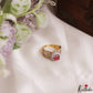 Classic Adjustable Gold-Tone CZ Finger Ring R63 (Available in 2 Colours)