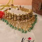 Elegant Lakshmi Chocker with Green Beads NC1307