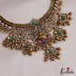 Royal moissanaite Kundan Jadau Lakshmi Jalebi Pattern Necklace NC2664