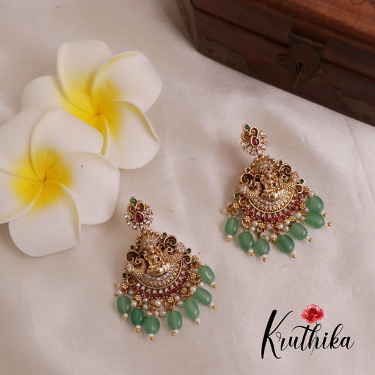 Premium green beads Lakshmi Peacock Haaram LH1843