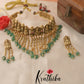 Elegant Lakshmi Chocker with Green Beads NC1307