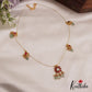 Simple Floral Motifs Jadau Invisible Chain With Bead Drops NC2722 (Available In 2 Colors)