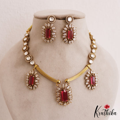 Gorgeous AD Geometric Motifs Victorian Necklace NC2754 (Available In 3 Colors)