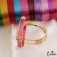 Elegant Openable CZ Frame Bangle With 12 in 1 Interchangeable Color Bangles B574
