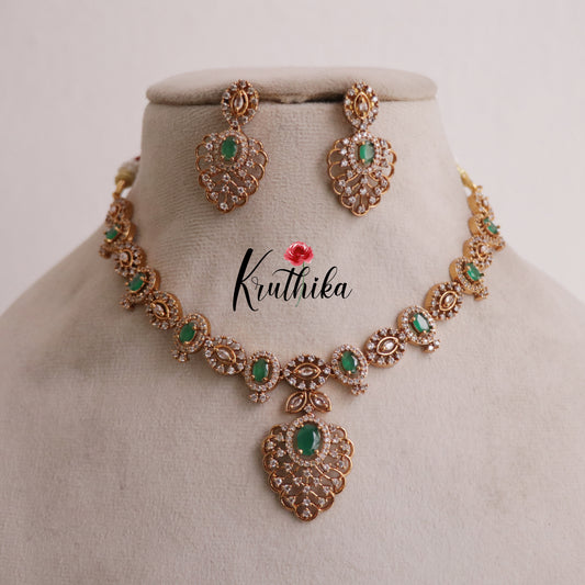 Elegant AD Stone Necklace NC1935 [Available in 2 colours]