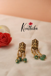 Elegant Lakshmi Chocker with Green Beads NC1307