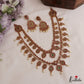 Premium Antique Floral Motifs Double Layered Necklace With Pearl Drops NC3033