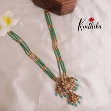 Premium green beads Lakshmi Peacock Haaram LH1845