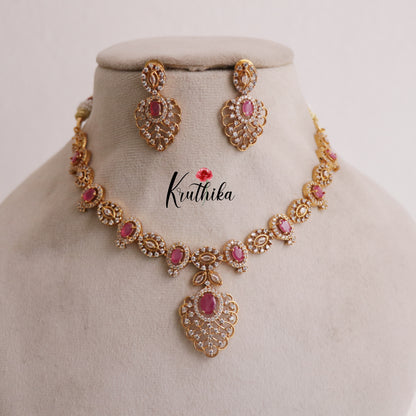 Elegant AD Stone Necklace NC1935 [Available in 2 colours]