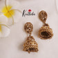 Gorgeous Peacock Design Jhumkas with Golden Beads E508