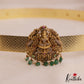 Beautiful Antique Lakshmi Motifs AD Hip Belt With Green Bead Drops V340
