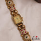 Sparkling Antique Floral Motifs Bracelet Watch B489