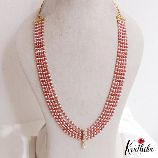Classic Teardrop Motifs Multi Layer Pearl Bead Haaram LH2133 (Available In 3 Colors)