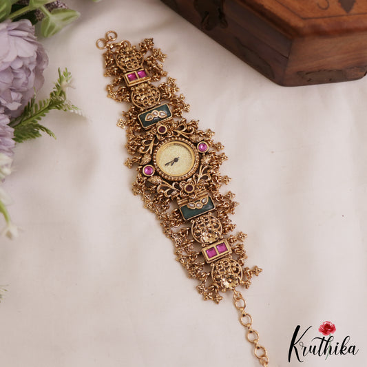 Gorgeous Antique Floral Motifs Bracelet Watch B492