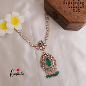 Elegant Victorian Peacock Necklace with Moissanite NC1827