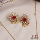 Sparkling Elephant Motifs Polki Victorian Pendant Chain Set LH2107 (Available In 4 Colors)