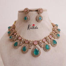 Elegant pastel AD droplet Stone Victorian Necklace NC1929