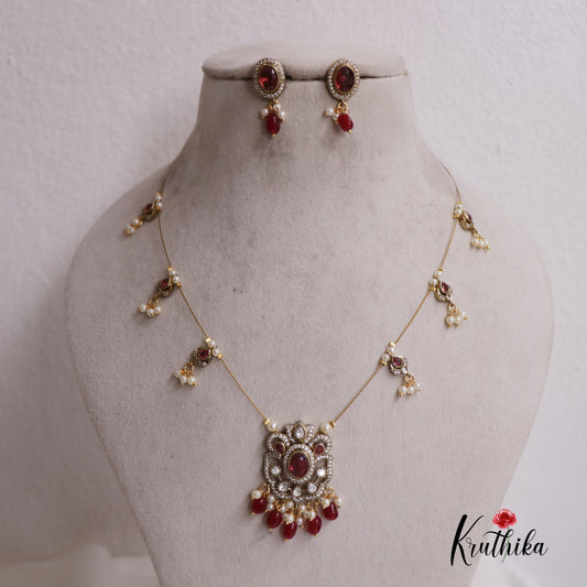 Classy Kemp Stone Invisible Necklace NC2513 (Available in 2 Colours) (Copy)