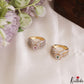 Pretty Adjustable Gold-Tone CZ Finger Ring R61 (Available in 2 Colours)