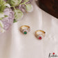 Classic Adjustable Gold-Tone CZ Finger Ring R63 (Available in 2 Colours)