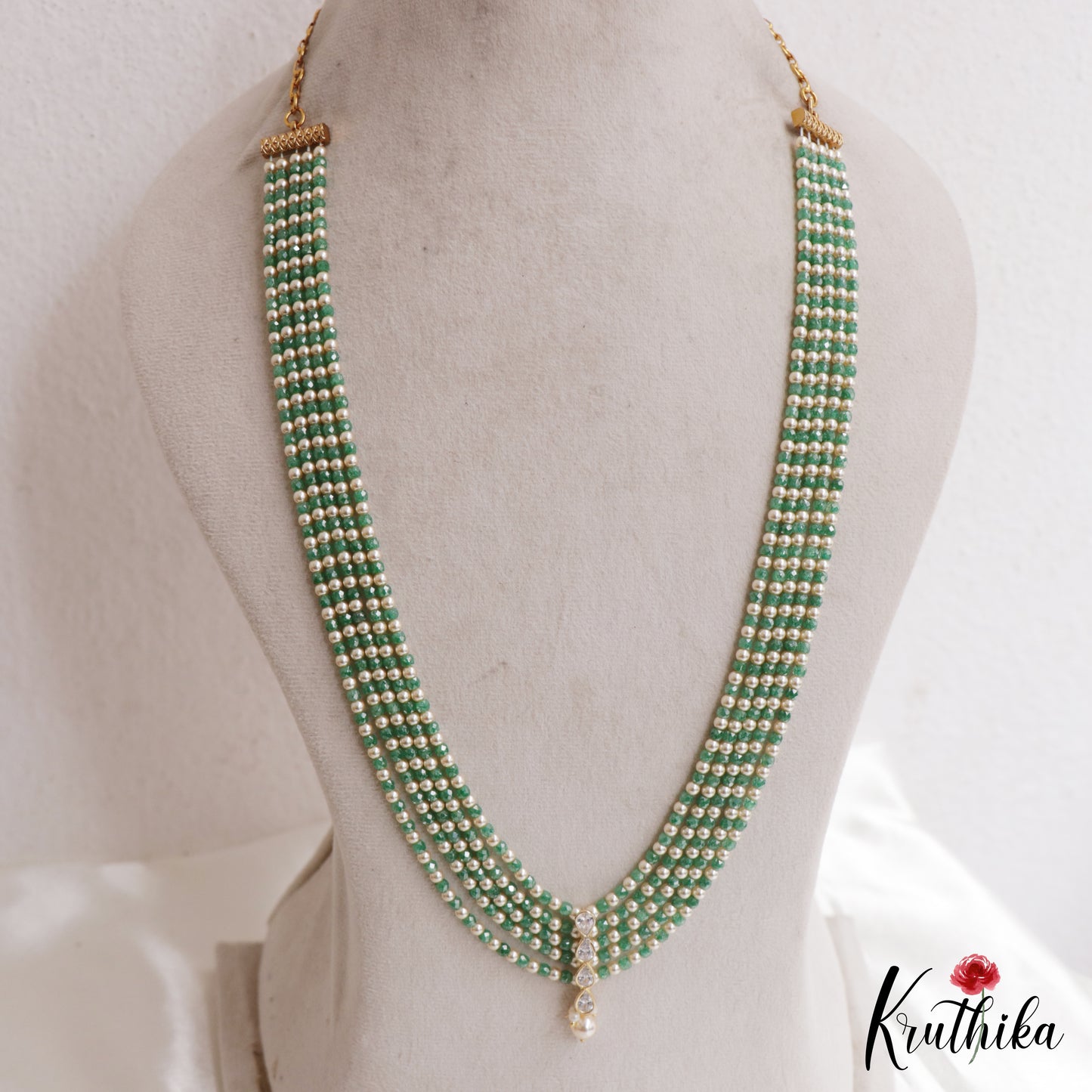 Classic Teardrop Motifs Multi Layer Pearl Bead Haaram LH2133 (Available In 3 Colors)