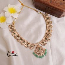 Premium AD Mango necklace with green Beads NC1920 [Available in 2 colours]
