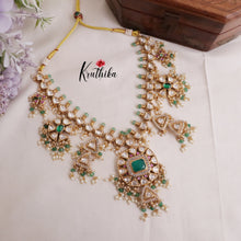 Trendy AD Victorian Necklace with White Beads NC2048