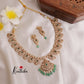 Premium AD Mango necklace with green Beads NC1920 [Available in 2 colours]
