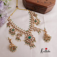 Trendy AD Victorian Necklace with White Beads NC2048
