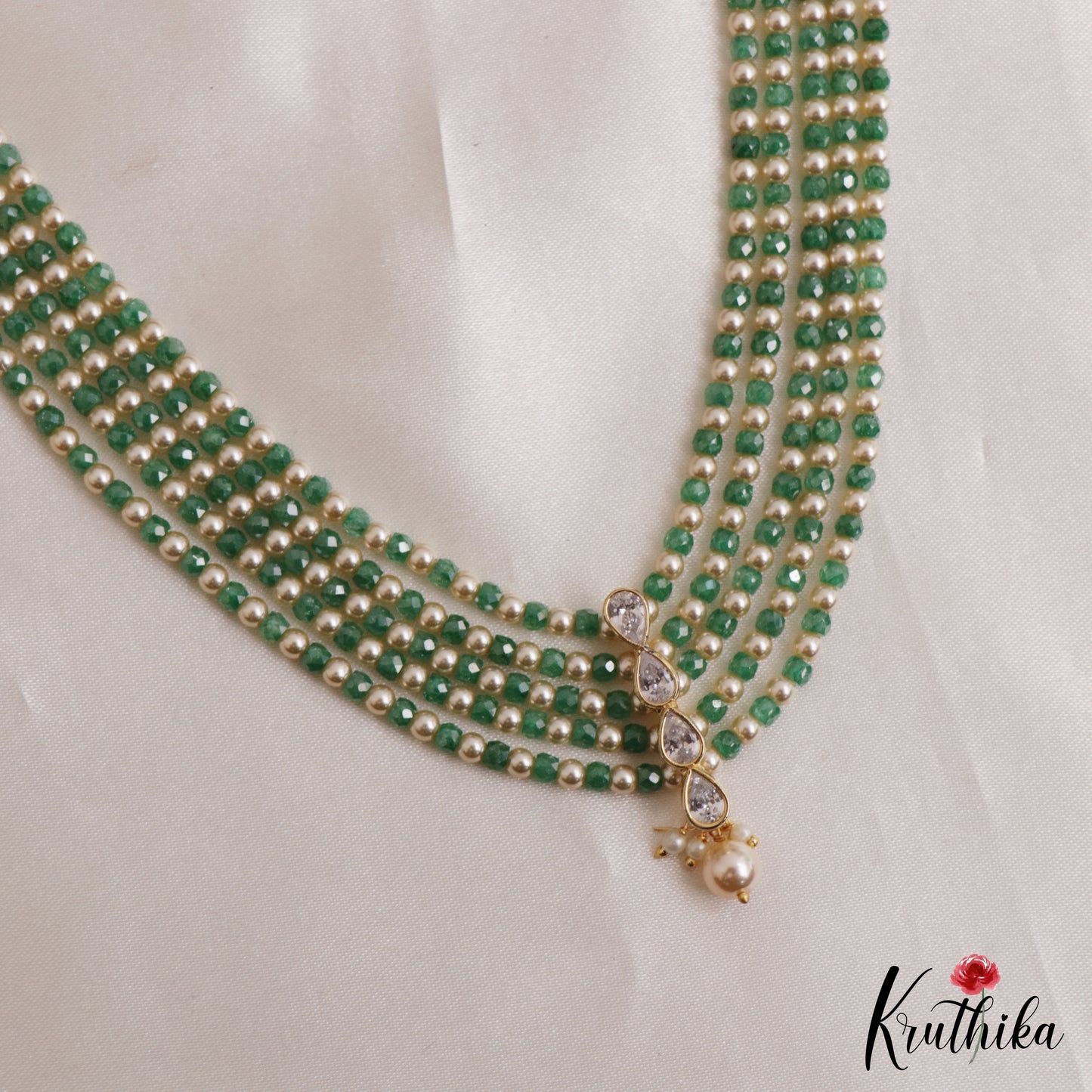 Classic Teardrop Motifs Multi Layer Pearl Bead Haaram LH2133 (Available In 3 Colors)