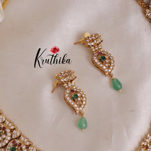 Premium AD Mango necklace with green Beads NC1920 [Available in 2 colours]