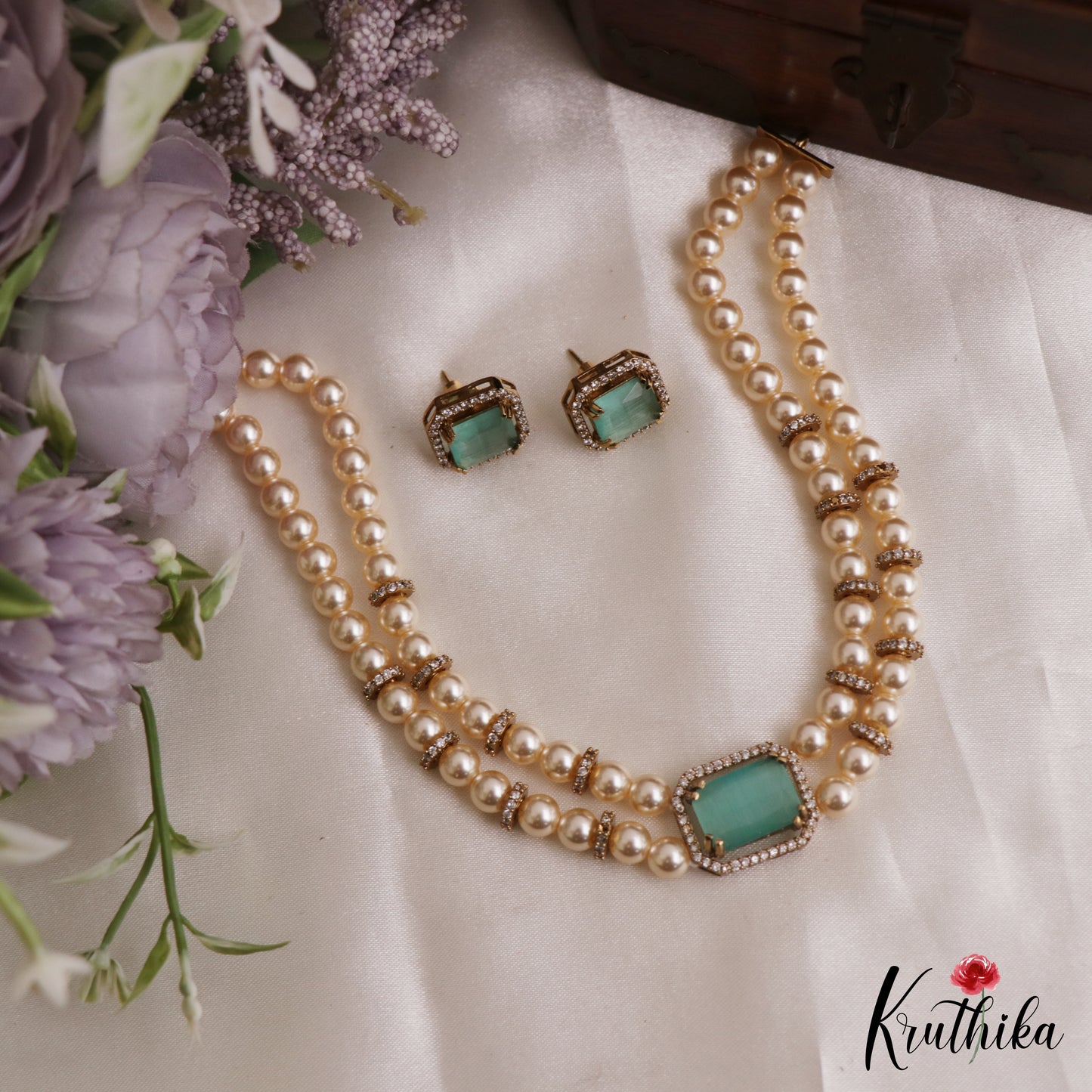 Elegant Multi Pearl Strand CZ Victorian Choker NC3130 (Available In 5 Colors)