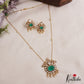 Sparkling Elephant Motifs Polki Victorian Pendant Chain Set LH2107 (Available In 4 Colors)