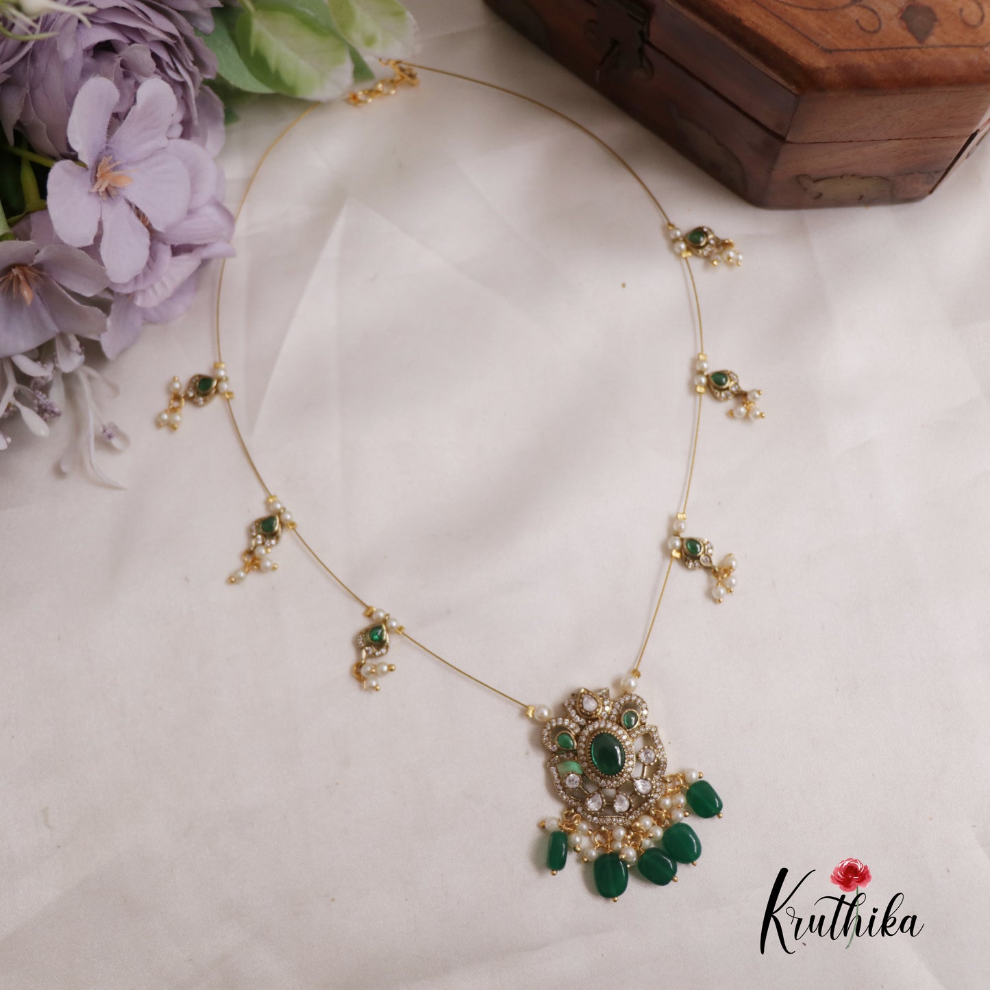 Classy Kemp Stone Invisible Necklace NC2513 (Available in 2 Colours) (Copy)