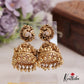 Beautiful Lakshmi Peacock Jhumkas with Golden Beads Drops E902