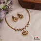Elegant Leaf Motifs Jadau Hasli Necklace With Pearl Drops NC3008 (Available In 2 Colors)
