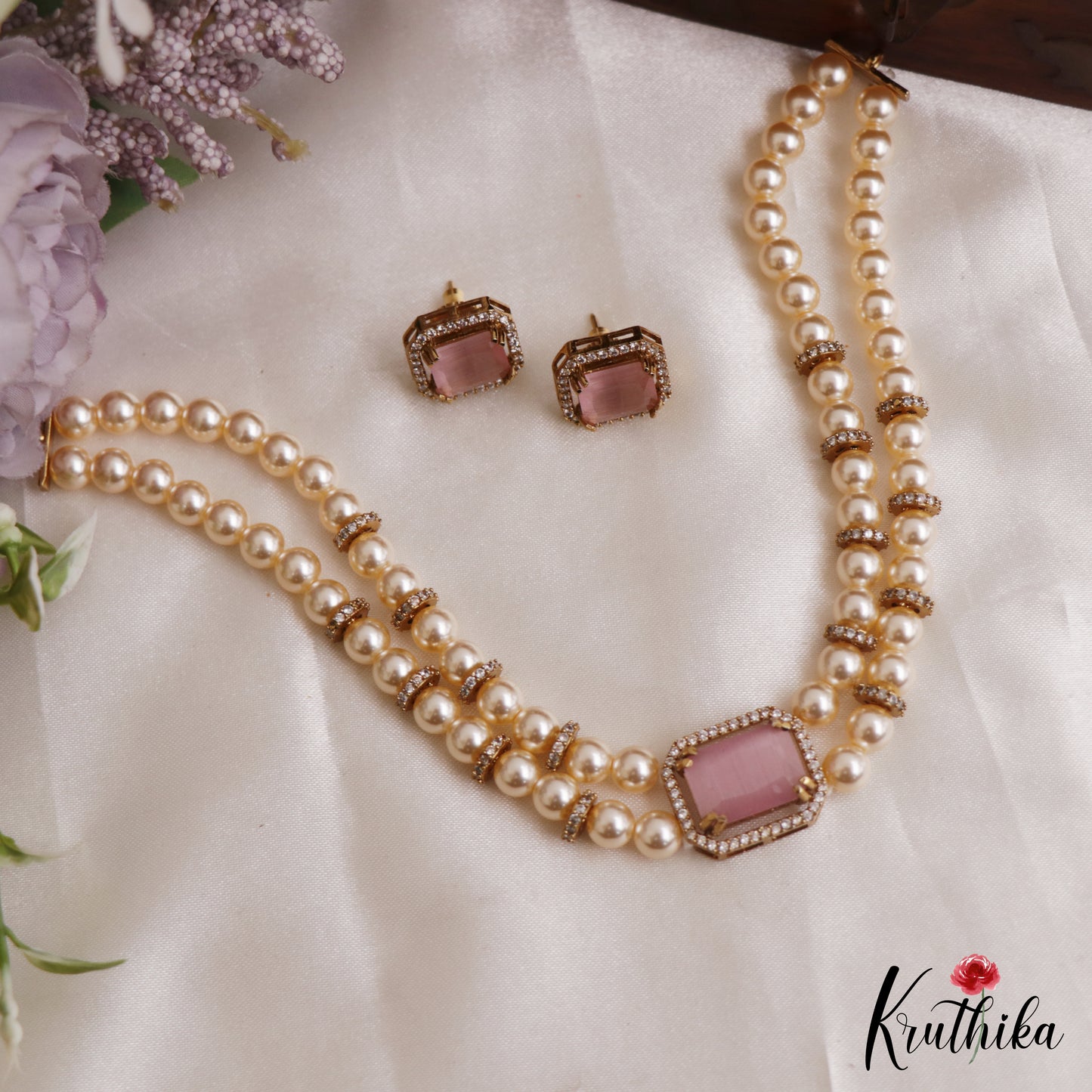 Elegant Multi Pearl Strand CZ Victorian Choker NC3130 (Available In 5 Colors)
