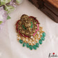 Premium Antique Nagas Lakshmi Motifs Jadau Pendant Set With Green Bead Drops PS305