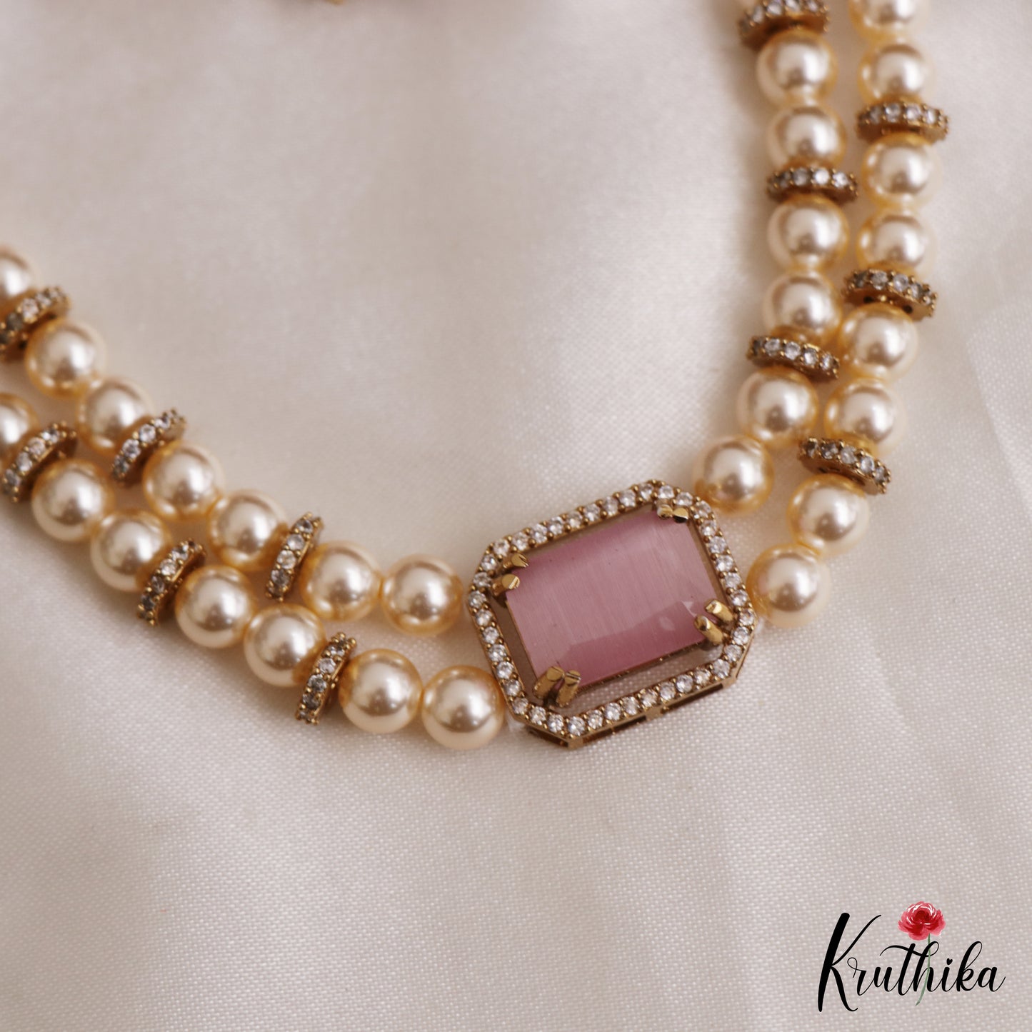 Elegant Multi Pearl Strand CZ Victorian Choker NC3130 (Available In 5 Colors)