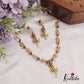Elegant Lord Krishna Motifs Kemp Necklace With Pearl Drop NC2666